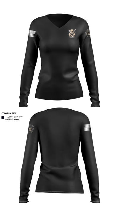 fallon-army-recruiting-station Women's Long Sleeve V-neck Shirt - 7