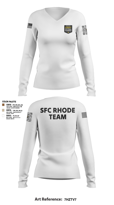 B3 RSP 24367888 Women's Long Sleeve V-neck Shirt - 3
