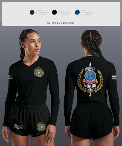 Twu Local 100 Ceremonial Unit & Honor Guard 29961130 Women's Long Sleeve V-neck Shirt - 2