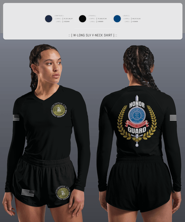 Womens Long Sleeve Vneck Shirt, Twu Local 100 Ceremonial Unit & Honor Guard, , Teamtime, Team time, sublimation, custom sports apparel, team uniforms, spirit wear, spiritwear, sports uniforms, custom shirts, team store, custom team store, fundraiser sports, apparel fundraiser