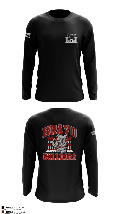 Bravo Company “Bulldogs” 31st Engineer Battalion 91447839 Long Sleeve Performance Shirt 2