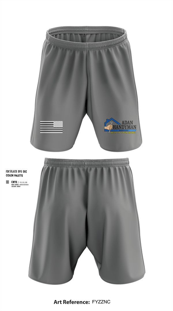 Athletic Shorts With Pockets, Adan Handyman Services, , Teamtime, Team time, sublimation, custom sports apparel, team uniforms, spirit wear, spiritwear, sports uniforms, custom shirts, team store, custom team store, fundraiser sports, apparel fundraiser