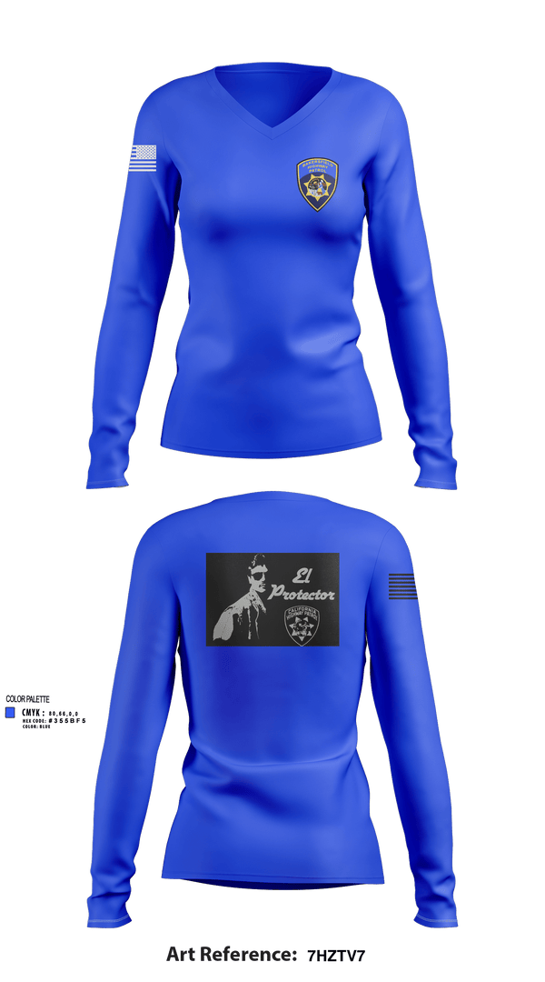 Womens Long Sleeve Vneck Shirt, California Highway Patrol, , Teamtime, Team time, sublimation, custom sports apparel, team uniforms, spirit wear, spiritwear, sports uniforms, custom shirts, team store, custom team store, fundraiser sports, apparel fundraiser