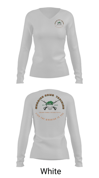 Womens Long Sleeve Vneck Shirt, Warrior Arms Training, , Teamtime, Team time, sublimation, custom sports apparel, team uniforms, spirit wear, spiritwear, sports uniforms, custom shirts, team store, custom team store, fundraiser sports, apparel fundraiser