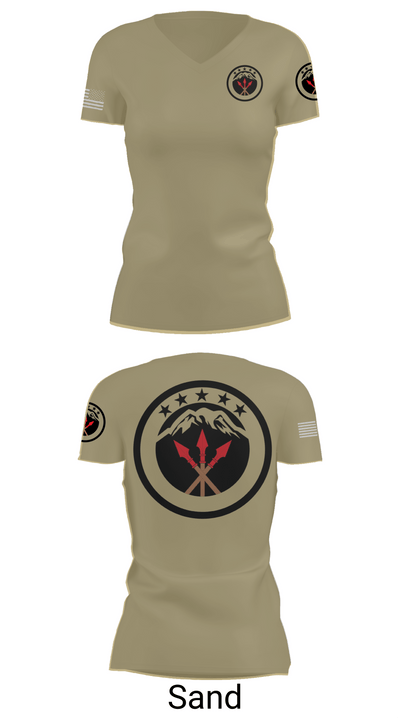 593rd esc 84588432 Women's Short Sleeve V-neck Shirt - 88