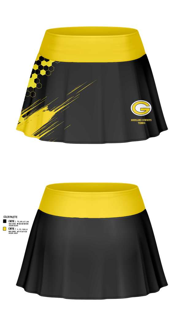 Skort, Goodland Cowboys Tennis, Tennis, Teamtime, Team time, sublimation, custom sports apparel, team uniforms, spirit wear, spiritwear, sports uniforms, custom shirts, team store, custom team store, fundraiser sports, apparel fundraiser
