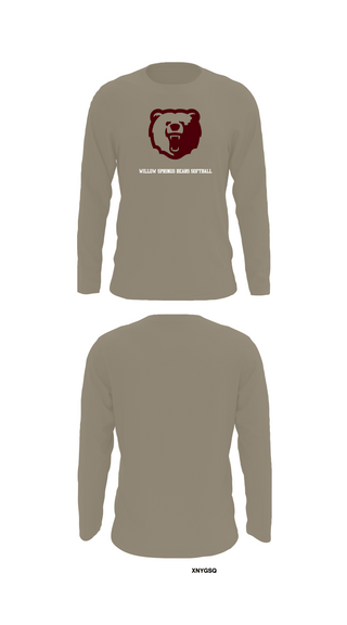 Long Sleeve Performance Shirt, Willow Springs Bears Softball, Softball, Teamtime, Team time, sublimation, custom sports apparel, team uniforms, spirit wear, spiritwear, sports uniforms, custom shirts, team store, custom team store, fundraiser sports, apparel fundraiser
