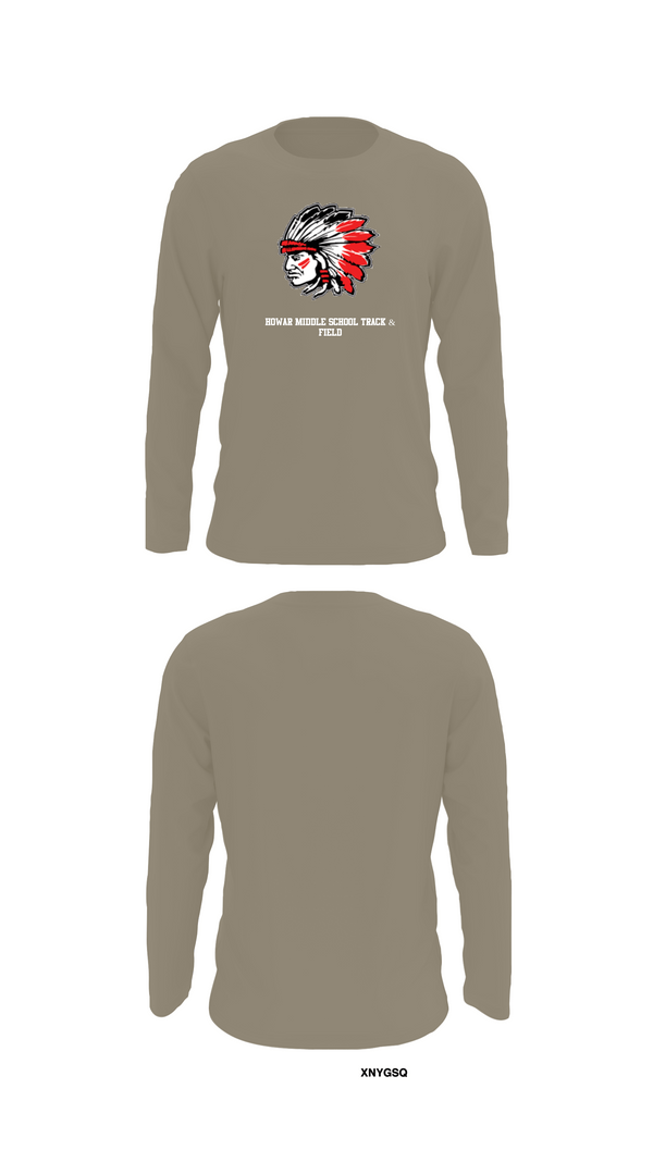 Long Sleeve Performance Shirt, Howar Middle School Track & Field, Track & Field, Teamtime, Team time, sublimation, custom sports apparel, team uniforms, spirit wear, spiritwear, sports uniforms, custom shirts, team store, custom team store, fundraiser sports, apparel fundraiser