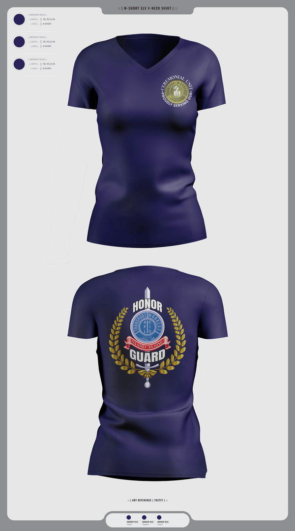 Womens Short Sleeve Vneck Shirt, Twu Local 100 Ceremonial Unit & Honor Guard, Golf, Teamtime, Team time, sublimation, custom sports apparel, team uniforms, spirit wear, spiritwear, sports uniforms, custom shirts, team store, custom team store, fundraiser sports, apparel fundraiser