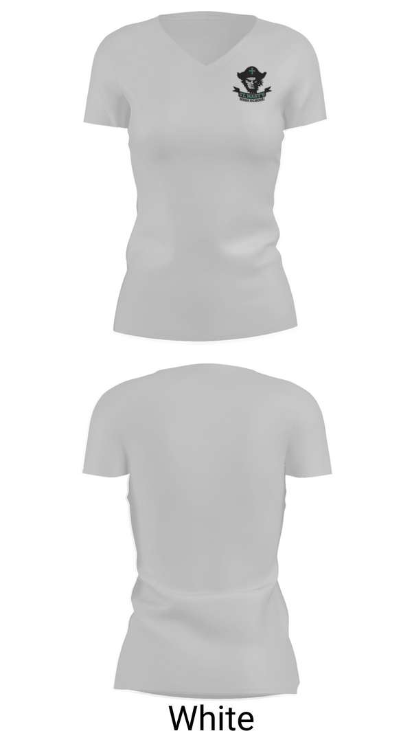 Womens Short Sleeve Vneck Shirt, Saint Mary's High School Track & Field, Track & Field, Teamtime, Team time, sublimation, custom sports apparel, team uniforms, spirit wear, spiritwear, sports uniforms, custom shirts, team store, custom team store, fundraiser sports, apparel fundraiser