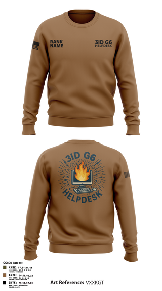 Crew Neck Sweatshirt, 3ID G6 Helpdesk, , Teamtime, Team time, sublimation, custom sports apparel, team uniforms, spirit wear, spiritwear, sports uniforms, custom shirts, team store, custom team store, fundraiser sports, apparel fundraiser