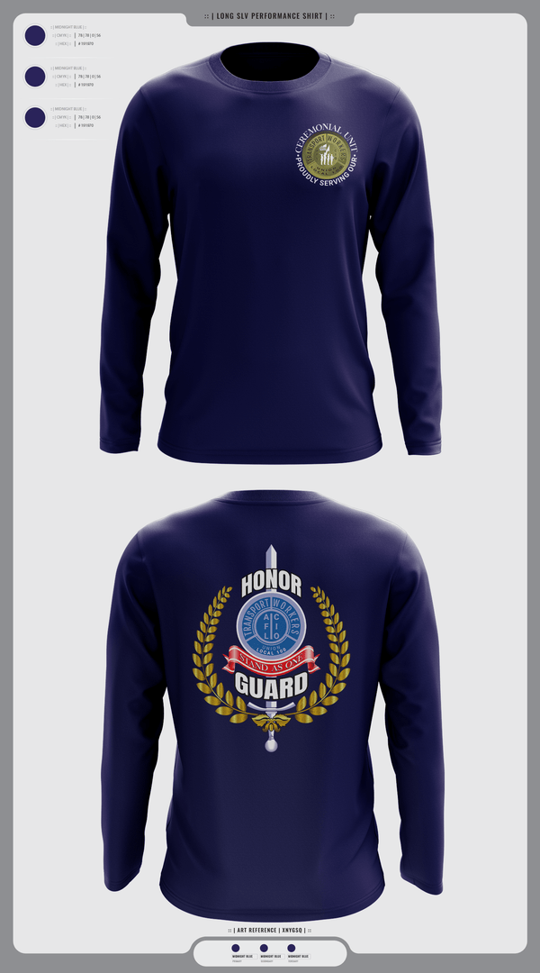 Long Sleeve Performance Shirt, Twu Local 100 Ceremonial Unit & Honor Guard, Golf, Teamtime, Team time, sublimation, custom sports apparel, team uniforms, spirit wear, spiritwear, sports uniforms, custom shirts, team store, custom team store, fundraiser sports, apparel fundraiser