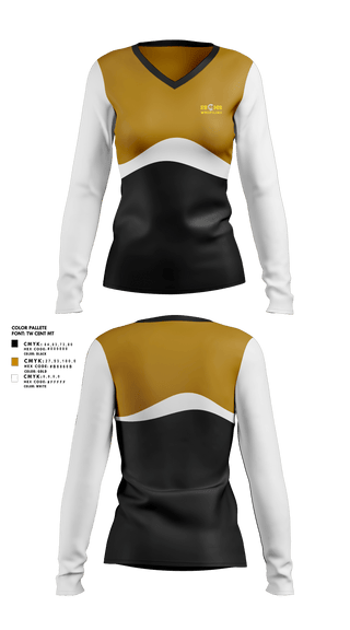 Womens Long Sleeve Vneck Shirt, El Sausal Middle School, Spirit Store, Teamtime, Team time, sublimation, custom sports apparel, team uniforms, spirit wear, spiritwear, sports uniforms, custom shirts, team store, custom team store, fundraiser sports, apparel fundraiser