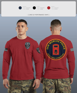 Long Sleeve Performance Shirt, San marcos police - field force, Police, Teamtime, Team time, sublimation, custom sports apparel, team uniforms, spirit wear, spiritwear, sports uniforms, custom shirts, team store, custom team store, fundraiser sports, apparel fundraiser