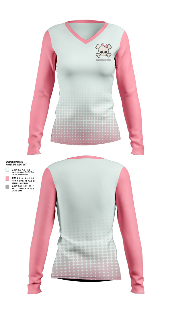 Womens Long Sleeve Vneck Shirt, Cycopaths Oahu, Spirit Store, Teamtime, Team time, sublimation, custom sports apparel, team uniforms, spirit wear, spiritwear, sports uniforms, custom shirts, team store, custom team store, fundraiser sports, apparel fundraiser
