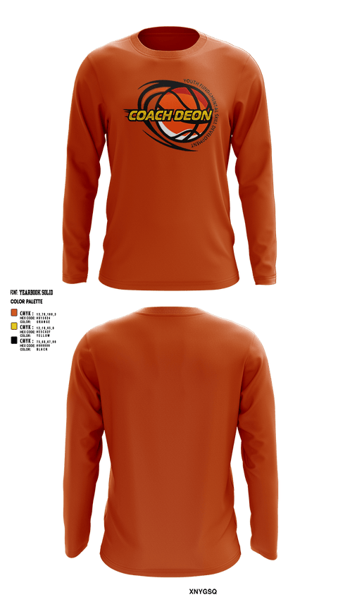 Long Sleeve Performance Shirt, Coach Deon Fundamental Youth Basketball Training, Men's Basketball, Teamtime, Team time, sublimation, custom sports apparel, team uniforms, spirit wear, spiritwear, sports uniforms, custom shirts, team store, custom team store, fundraiser sports, apparel fundraiser