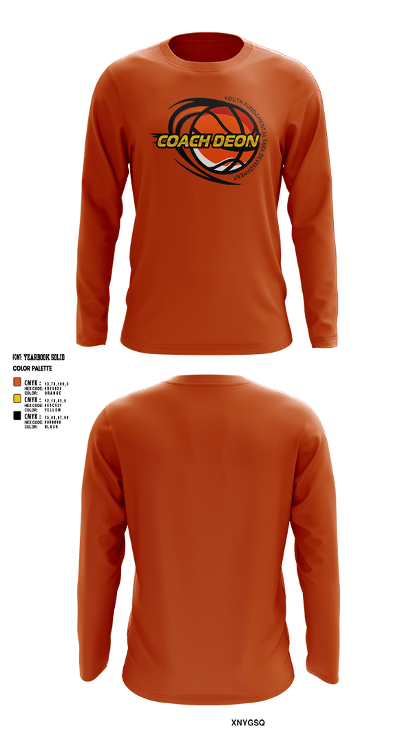 Long Sleeve Performance Shirt, Coach Deon Fundamental Youth Basketball Training, Men's Basketball, Teamtime, Team time, sublimation, custom sports apparel, team uniforms, spirit wear, spiritwear, sports uniforms, custom shirts, team store, custom team store, fundraiser sports, apparel fundraiser