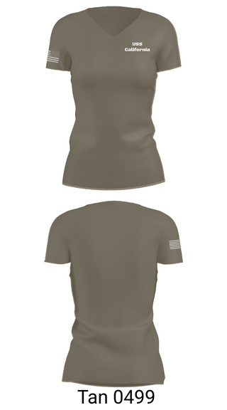 Womens Short Sleeve Vneck Shirt, USS California, , Teamtime, Team time, sublimation, custom sports apparel, team uniforms, spirit wear, spiritwear, sports uniforms, custom shirts, team store, custom team store, fundraiser sports, apparel fundraiser