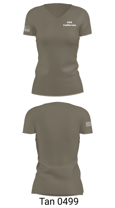 USS California 47794355 Women's Short Sleeve V-neck Shirt - 65