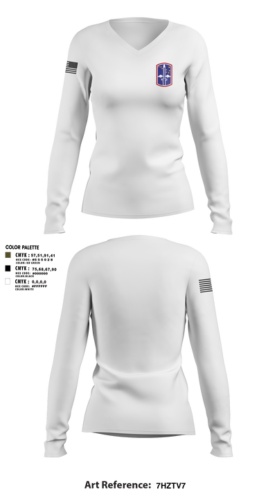 Hmh-772  Women's Long Sleeve V-neck Shirt - 2