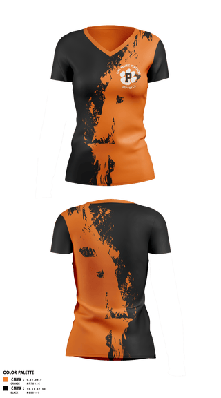 Womens Short Sleeve Vneck Shirt, Pine Prairie Panthers Softball, Softball, Teamtime, Team time, sublimation, custom sports apparel, team uniforms, spirit wear, spiritwear, sports uniforms, custom shirts, team store, custom team store, fundraiser sports, apparel fundraiser
