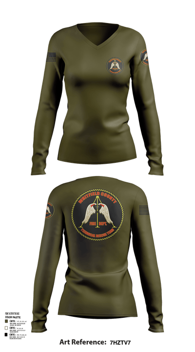 Station 12 TRT 63854404 Women's Long Sleeve V-neck Shirt - 101