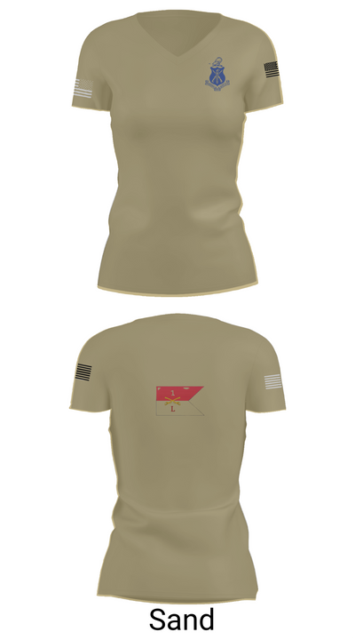 Pershing Rifles Troop L-1 10347059 Women's Short Sleeve V-neck Shirt - 88