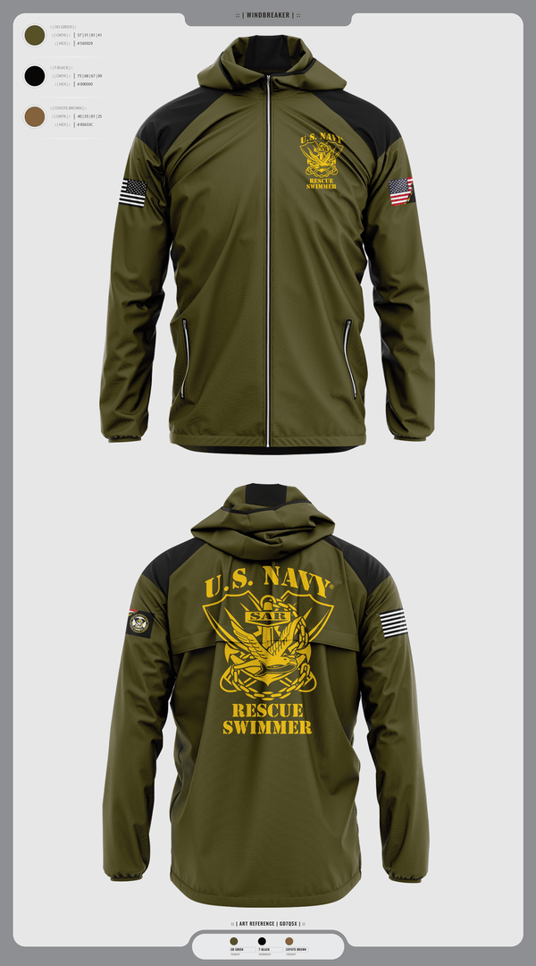 Windbreaker, Aircrew Rescue Swimmer, , Teamtime, Team time, sublimation, custom sports apparel, team uniforms, spirit wear, spiritwear, sports uniforms, custom shirts, team store, custom team store, fundraiser sports, apparel fundraiser
