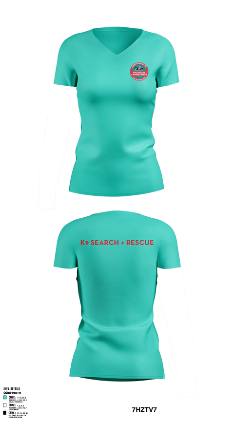 Womens Short Sleeve Vneck Shirt, Mountain Canine Corps, , Teamtime, Team time, sublimation, custom sports apparel, team uniforms, spirit wear, spiritwear, sports uniforms, custom shirts, team store, custom team store, fundraiser sports, apparel fundraiser