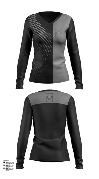 Womens Long Sleeve Vneck Shirt, Ryders Don’t Play MC, Bowling, Teamtime, Team time, sublimation, custom sports apparel, team uniforms, spirit wear, spiritwear, sports uniforms, custom shirts, team store, custom team store, fundraiser sports, apparel fundraiser