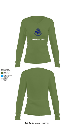 Womens Long Sleeve Vneck Shirt, Randolph AFB Top III, , Teamtime, Team time, sublimation, custom sports apparel, team uniforms, spirit wear, spiritwear, sports uniforms, custom shirts, team store, custom team store, fundraiser sports, apparel fundraiser