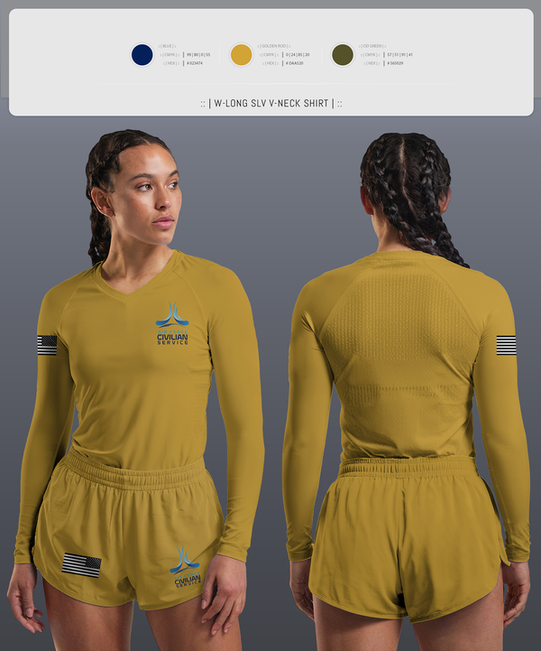 Womens Long Sleeve Vneck Shirt, 9th Civil Engineer Squadron, , Teamtime, Team time, sublimation, custom sports apparel, team uniforms, spirit wear, spiritwear, sports uniforms, custom shirts, team store, custom team store, fundraiser sports, apparel fundraiser