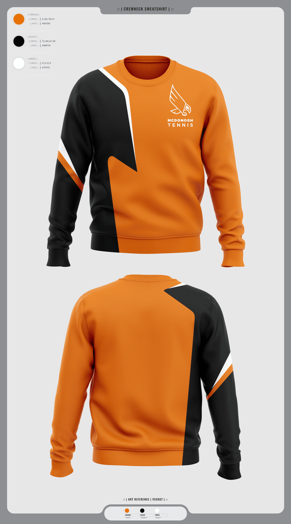 Crew Neck Sweatshirt, Mcdonogh Boys Tennis, Tennis, Teamtime, Team time, sublimation, custom sports apparel, team uniforms, spirit wear, spiritwear, sports uniforms, custom shirts, team store, custom team store, fundraiser sports, apparel fundraiser