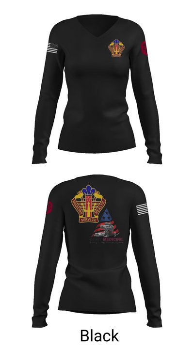 USA MEDDAC KAHC 77066596 Women's Long Sleeve V-neck Shirt - 37