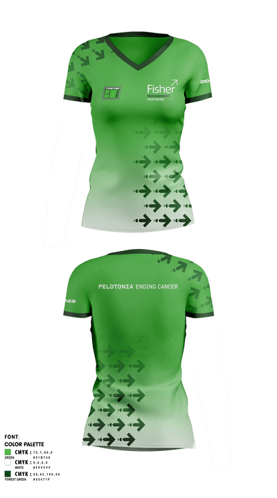 Fisher Management Partners Pelotonia Women's Short Sleeve V-neck Shirt - 1