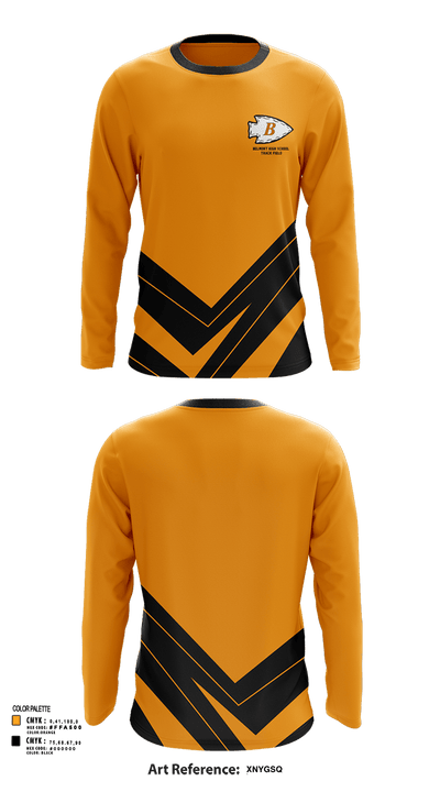Belmont High School Track & Field 46396711 Long Sleeve Performance Shirt 52
