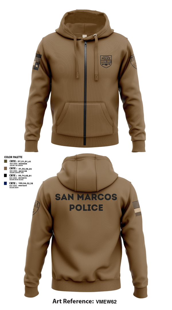 Zip Hoodie, San Marcos Police Drone Unit, Police, Teamtime, Team time, sublimation, custom sports apparel, team uniforms, spirit wear, spiritwear, sports uniforms, custom shirts, team store, custom team store, fundraiser sports, apparel fundraiser