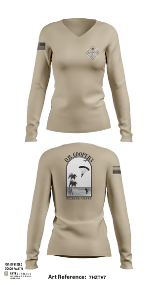 Womens Long Sleeve Vneck Shirt, D.B. Coopers, , Teamtime, Team time, sublimation, custom sports apparel, team uniforms, spirit wear, spiritwear, sports uniforms, custom shirts, team store, custom team store, fundraiser sports, apparel fundraiser