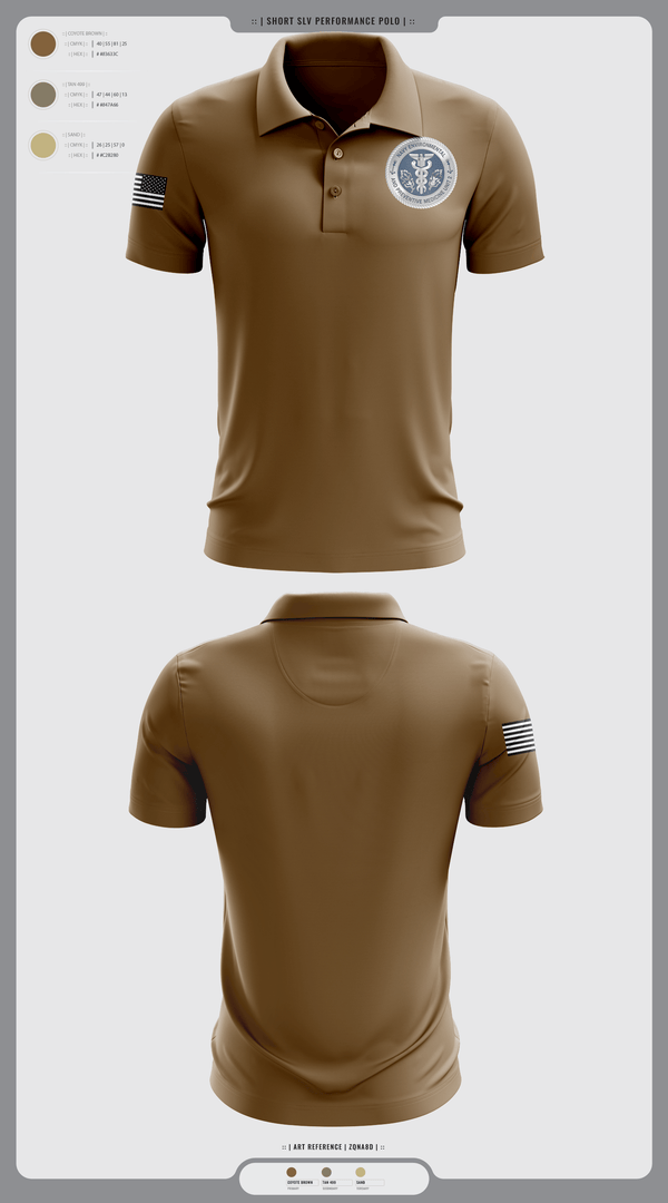 Short Sleeve Performance Polo, PREVENTATIVE MEDICINE, , Teamtime, Team time, sublimation, custom sports apparel, team uniforms, spirit wear, spiritwear, sports uniforms, custom shirts, team store, custom team store, fundraiser sports, apparel fundraiser