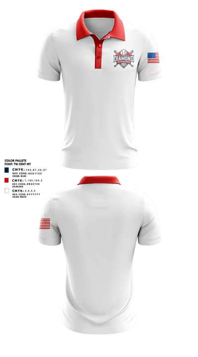 Alabama Diamond Youth Baseball 34695198 Short Sleeve Performance Polo - 4