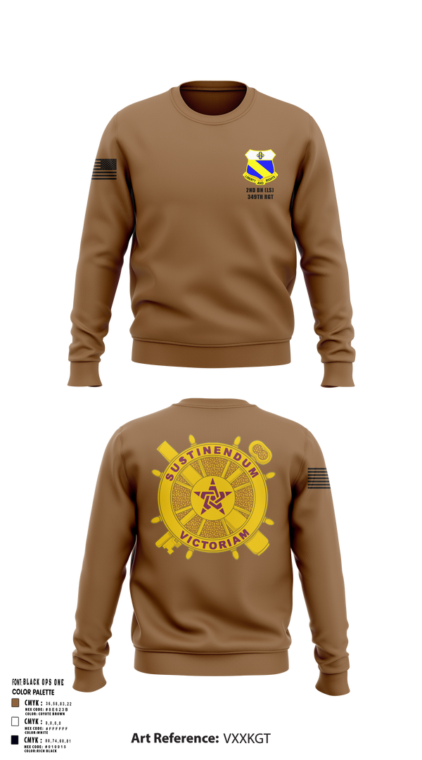 Crew Neck Sweatshirt, 2nd BN (LS) 349th RGT, , Teamtime, Team time, sublimation, custom sports apparel, team uniforms, spirit wear, spiritwear, sports uniforms, custom shirts, team store, custom team store, fundraiser sports, apparel fundraiser