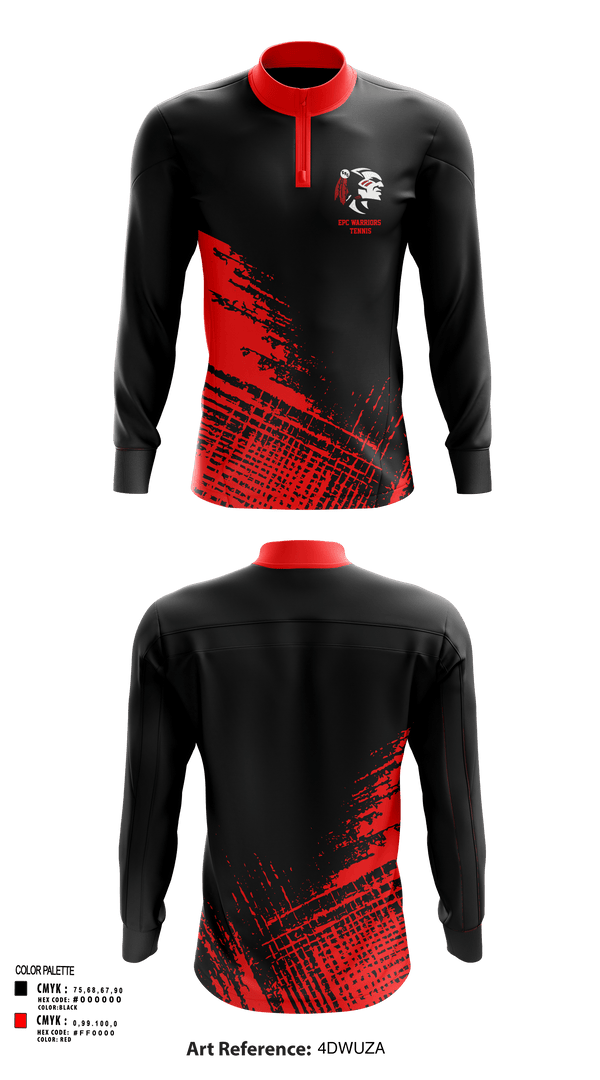 Quarter Zip Jacket, EPC Warriors Tennis, Tennis, Teamtime, Team time, sublimation, custom sports apparel, team uniforms, spirit wear, spiritwear, sports uniforms, custom shirts, team store, custom team store, fundraiser sports, apparel fundraiser