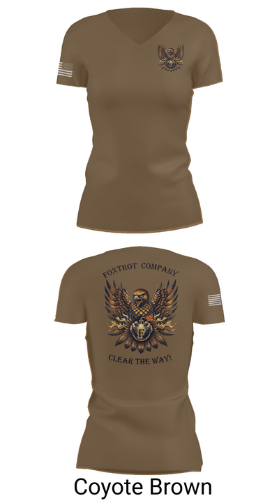 Foxtrot Company, 832nd OD BN 51500889 Women's Short Sleeve V-neck Shirt - 8