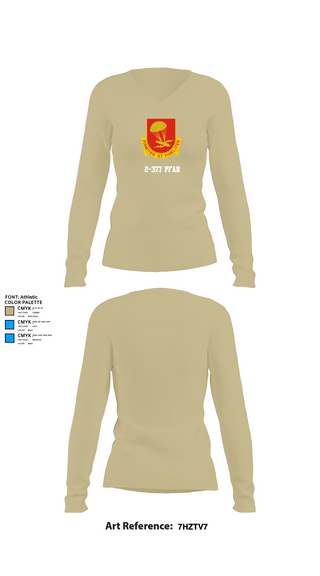 Womens Long Sleeve Vneck Shirt, 2-377 PFAR, Army, Teamtime, Team time, sublimation, custom sports apparel, team uniforms, spirit wear, spiritwear, sports uniforms, custom shirts, team store, custom team store, fundraiser sports, apparel fundraiser