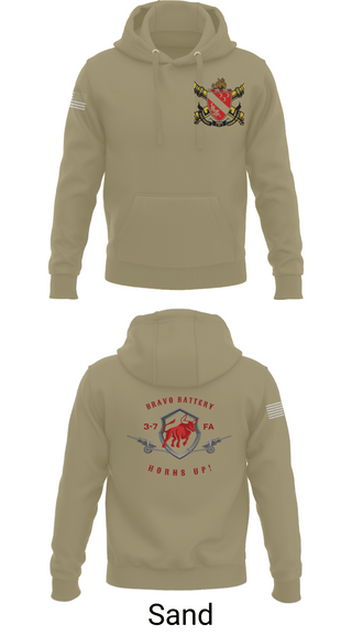 Hoodie, Bravo Battery 3-7 FA, Army, Teamtime, Team time, sublimation, custom sports apparel, team uniforms, spirit wear, spiritwear, sports uniforms, custom shirts, team store, custom team store, fundraiser sports, apparel fundraiser
