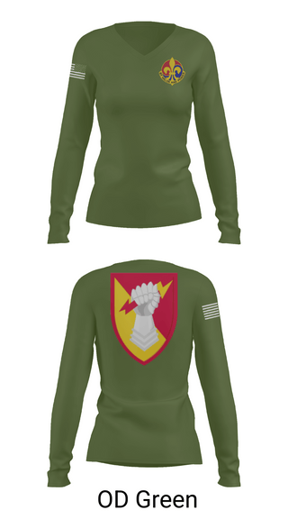 Womens Long Sleeve Vneck Shirt, 38th ADA BDE, Army, Teamtime, Team time, sublimation, custom sports apparel, team uniforms, spirit wear, spiritwear, sports uniforms, custom shirts, team store, custom team store, fundraiser sports, apparel fundraiser