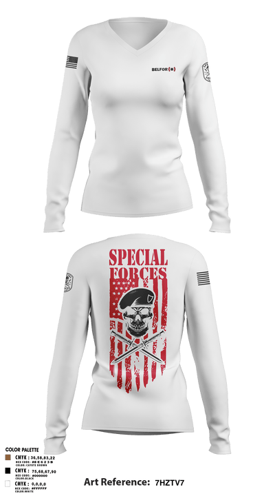 Belfor 35752167 Women's Long Sleeve V-neck Shirt - 2