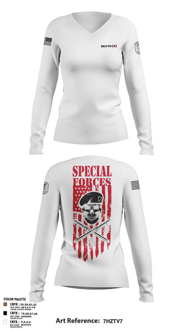 Womens Long Sleeve Vneck Shirt, Belfor, , Teamtime, Team time, sublimation, custom sports apparel, team uniforms, spirit wear, spiritwear, sports uniforms, custom shirts, team store, custom team store, fundraiser sports, apparel fundraiser