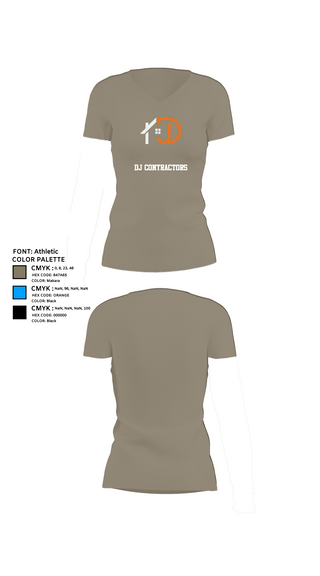 Womens Short Sleeve Vneck Shirt, DJ CONTRACTORS, , Teamtime, Team time, sublimation, custom sports apparel, team uniforms, spirit wear, spiritwear, sports uniforms, custom shirts, team store, custom team store, fundraiser sports, apparel fundraiser