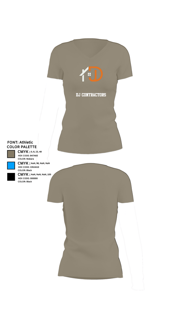 Womens Short Sleeve Vneck Shirt, DJ CONTRACTORS, , Teamtime, Team time, sublimation, custom sports apparel, team uniforms, spirit wear, spiritwear, sports uniforms, custom shirts, team store, custom team store, fundraiser sports, apparel fundraiser